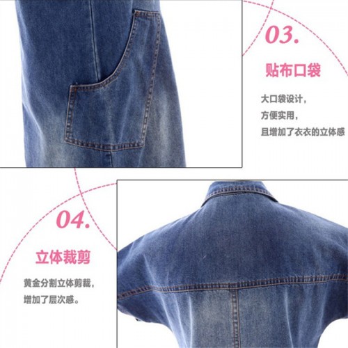 欢乐颂明星同款夏季翻领短袖显瘦裙子修身中长款牛仔 连衣裙女图3