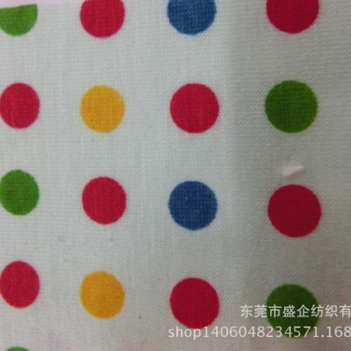 SQ019#  提供彩色圆点棉布印花 全棉裙子面料 童装针织图1