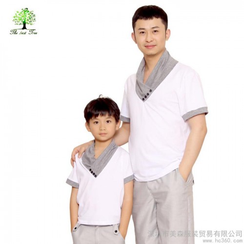 供应如意树thebesttreeM341如意树亲子装 韩版拼色短袖上衣图1