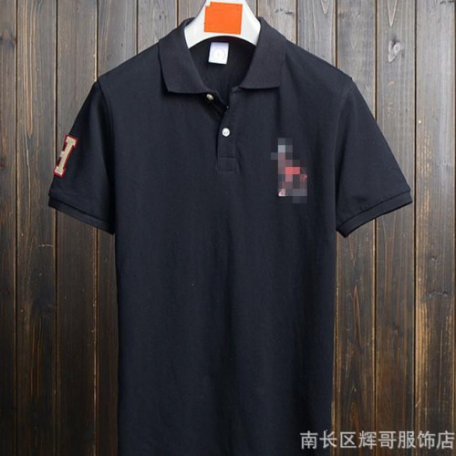 h家狗头刺绣！外单夏季新款 韩版修身短袖翻领polo衫 纯色图3