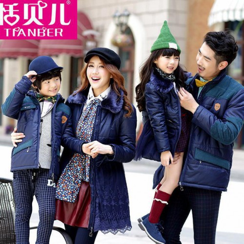 品牌亲子装冬装羽绒棉服 棉袄全家装母女母子装加厚外套代发货图2