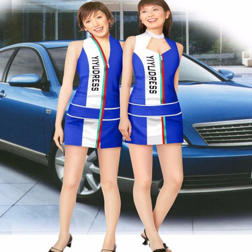 依订有衫 洒店促销服牛奶活动促销服女款显瘦连衣裙春夏薄款制衣裙子厂家定制可来图订做LOGO加工生产员工工作服装2件套外套图3