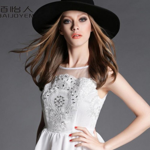 2015春夏女装  欧美瘦身雪纺连衣裙 修身背心裙子 直销图1