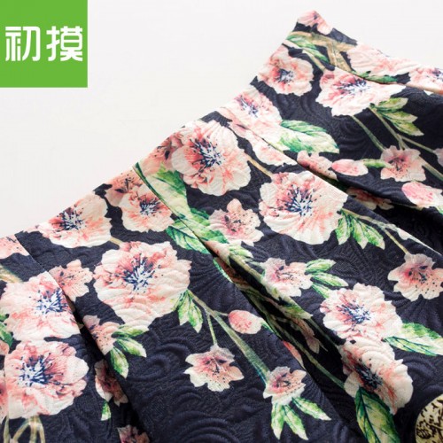 初摸秋款印花裙子韩范百褶裙A字裙半身裙短裙中裙女新款潮图2