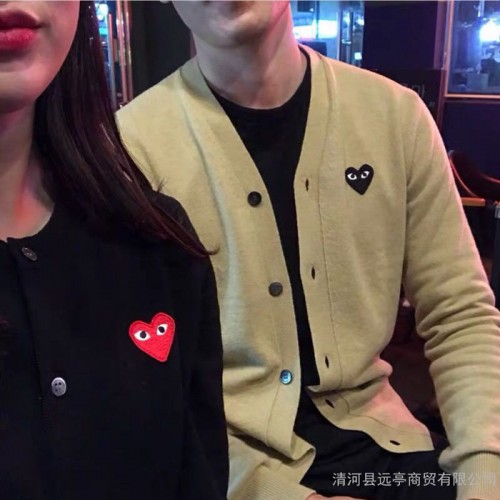 春秋潮牌川久保玲爱心开衫明星同款亲子装女士外套PLAY羊毛衫毛衣 川久保玲开衫 川久保玲play开衫图6