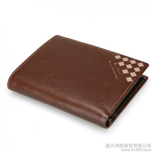 videng polo 威登保罗时尚格子纹 男士头层牛皮短款钱包 A358-1图3