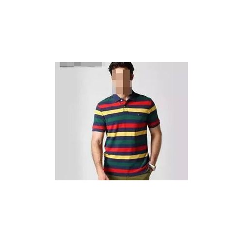 夏季男士时尚多彩条纹拼色polo衫 短袖 G家出品 短袖t恤图2