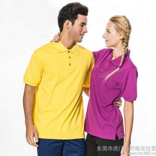 夏季短袖polo衫 180g涤棉纯色文化衫 翻领广告衫定制班服工衣定做图2