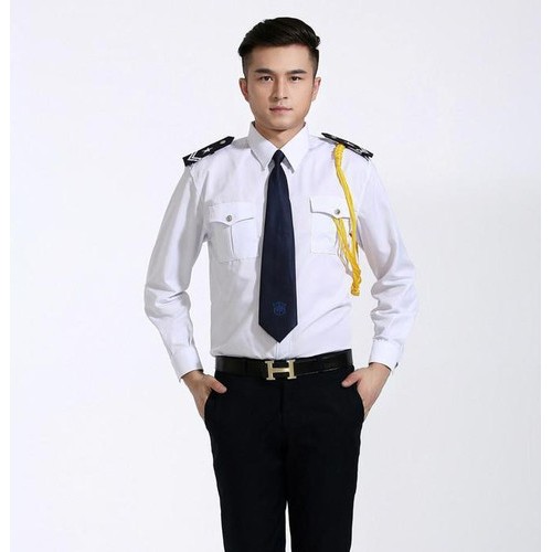 保安服白色长袖衬衫郑州夏季新式保安灰色衬衣制服男安保物业春秋帅气制服图2