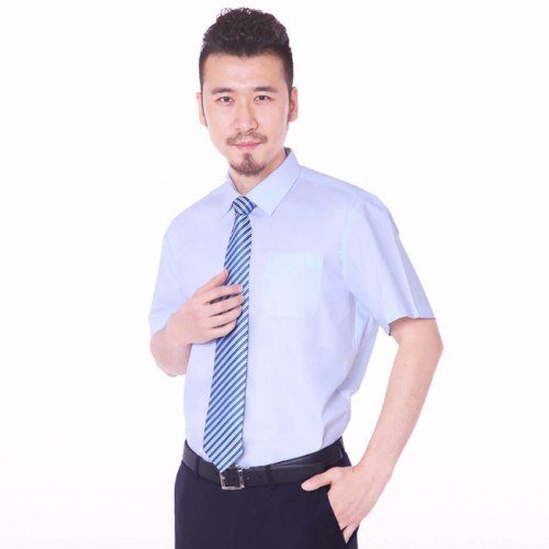 MESLEEVE  男式短袖衬衫商务衬衫图2