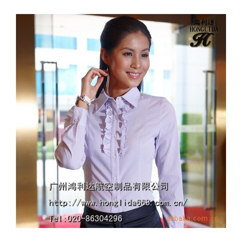 秋冬新款推出韩版女式衬衫新版型 指定订做前褶修身衬衫生产图3