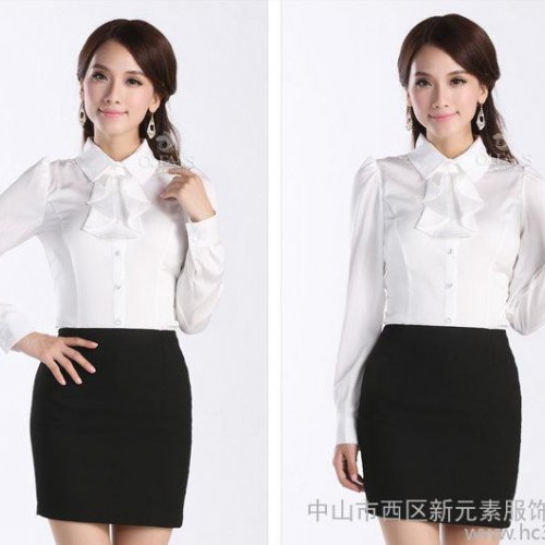 供应名坤工作服衬衫女 衬衫订做 厂家直供 女西装职业女装西服三件套图3