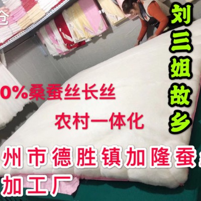 【加隆】  厂家直销蚕丝被 桑蚕丝 纯棉提花手工婚庆蚕丝被 冬季蚕丝被