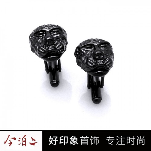 今泊二 丨简约3D虎虎生威袖扣高端法式不锈钢袖扣男士袖口钉法式衬衫扣图5