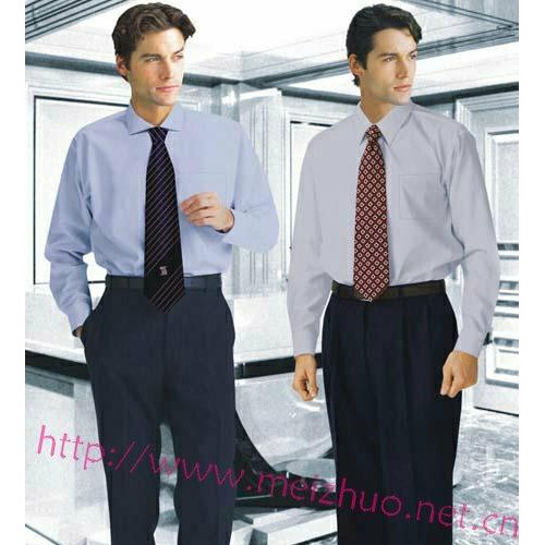 定做上海衬衫松江制服衬衫套装办公室工人衬衫图2