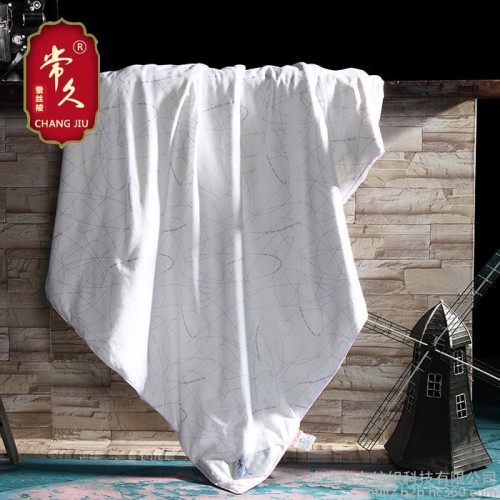 常久家居新款 100%**桑蚕丝**全棉面料纯手工蚕丝被生产厂家图2