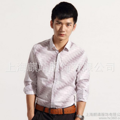2013韩版修身衬衫 男式衬衫全棉长袖衬衫订做图3