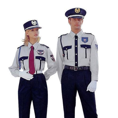 新款保安衬衫 春秋季保安短袖衬衫物业保安衬衫 细斜纹保安制服图2