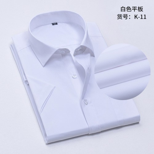 2020**夏季薄款短袖衬衣男士衬衫男式衬衫免烫抗皱条纹衬衫商务职业衬衫正装