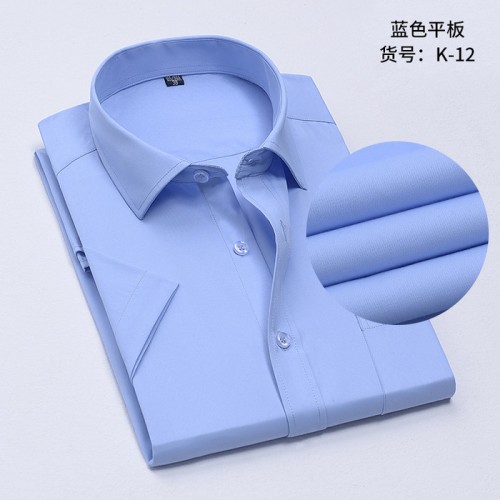 2020**夏季薄款短袖衬衣男士衬衫男式衬衫免烫抗皱条纹衬衫商务职业衬衫正装图6
