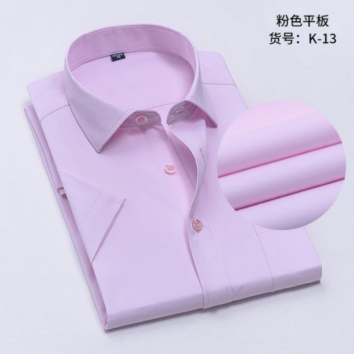 2020**夏季薄款短袖衬衣男士衬衫男式衬衫免烫抗皱条纹衬衫商务职业衬衫正装图2