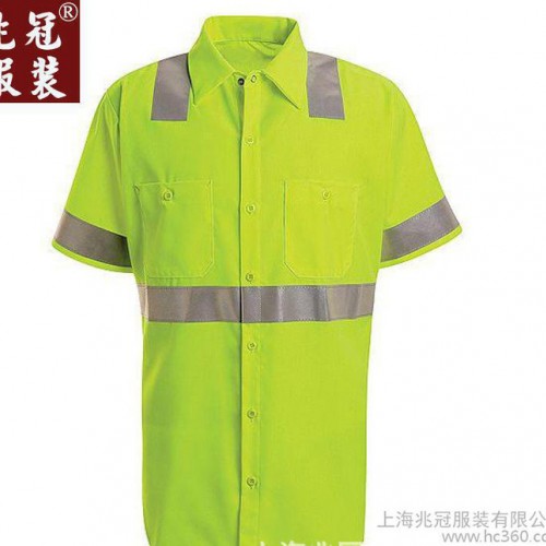 定制反光安全衬衫订做 夏季短袖反光衬衫定制 定制图3