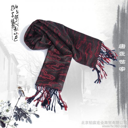 2014秋冬新款民族风桑蚕丝巾正崎云刺绣真丝 围巾图1