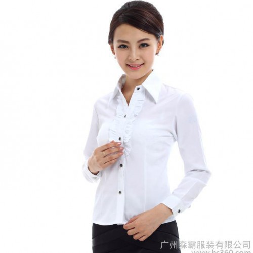 供应新款女士衬衫长袖服装订做厂家 衬衫长袖女品牌图1