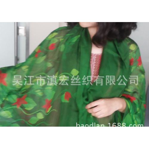 真丝丝巾防晒丝巾 100%桑蚕丝超大尺寸沙滩巾 可代工贴牌图1