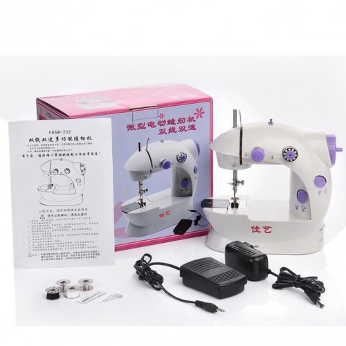 佳艺202D缝纫机 小型电动缝纫机 芳华迷你多功能家用缝纫机图1