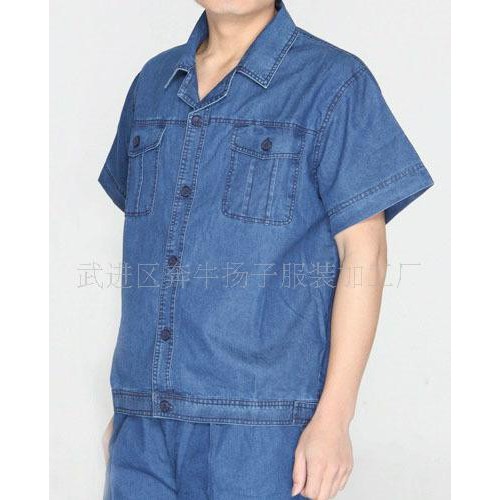 【本厂承接】常州全棉牛仔布工作服衬衫 各款工作服衬衫图3