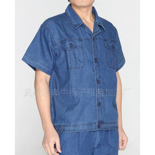 【本厂承接】常州全棉牛仔布工作服衬衫 各款工作服衬衫图1