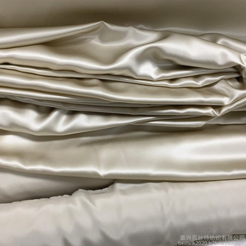 BST全真丝染色面料 真丝素绉缎 桑蚕丝面料 礼服睡衣面料 14654素绉缎 真丝睡衣面料 **真丝面料
