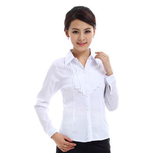 供应白衬衫女长袖2014新款春装女士衬衫韩版职业工作服衬衣大码工装潮图3