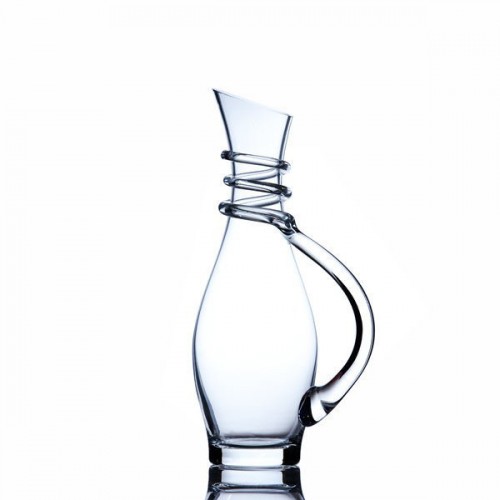 广州新翼玻璃 XY-0038 爆款蚕丝壶醒酒器水晶玻璃波尔多醒酒器简约透明LODO定制图1