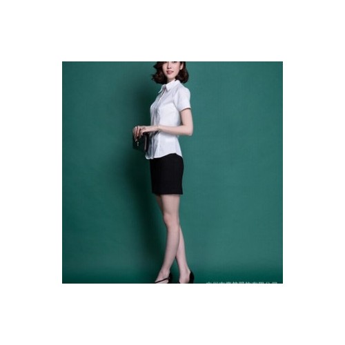 短袖修身 显瘦百搭女衬衫图2