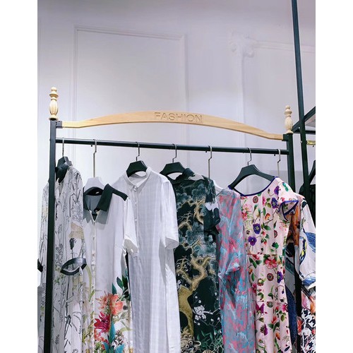 厚爱2019 专柜**品牌折扣女装 重磅真丝中长款高端气质连衣裙桑蚕丝短袖上衣图2