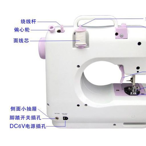 芳华505A家用电动迷你缝纫机 多功能微型电动锁边缝纫机图2