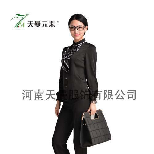 新款白色衬衣女装  职业装 纯色长袖女士衬衫 黑色衬衣纯棉长袖图1