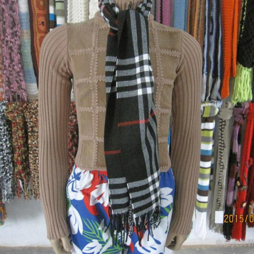 腈纶秋冬格子围巾 加工定做checked scarf 礼品促销出口北美图3