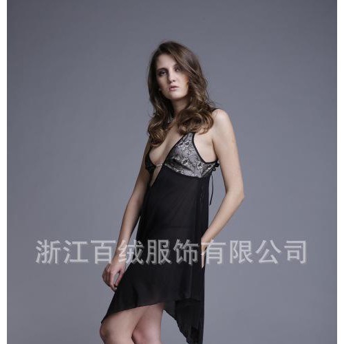 喜姿蔓新款黑色性感睡衣情趣内衣诱惑吊带睡裙图3
