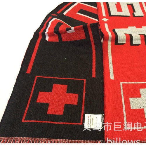 球迷印刷围巾 梭织提花围巾 腈纶提花广告围巾图3