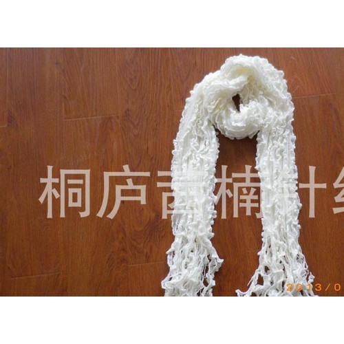 厂家生产经编波浪纹桐庐针织工厂新款腈纶围巾 桐庐围巾 时尚围巾图3