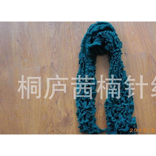 厂家生产经编波浪纹桐庐针织工厂新款腈纶围巾 桐庐围巾 时尚围巾图1