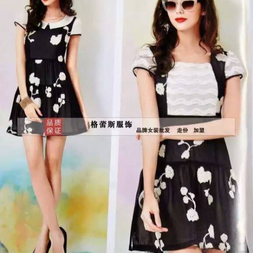 女式衬衫 广东高端品牌女性知性服饰 100%连衣裙品牌尾货折扣 加盟批发皆可图3