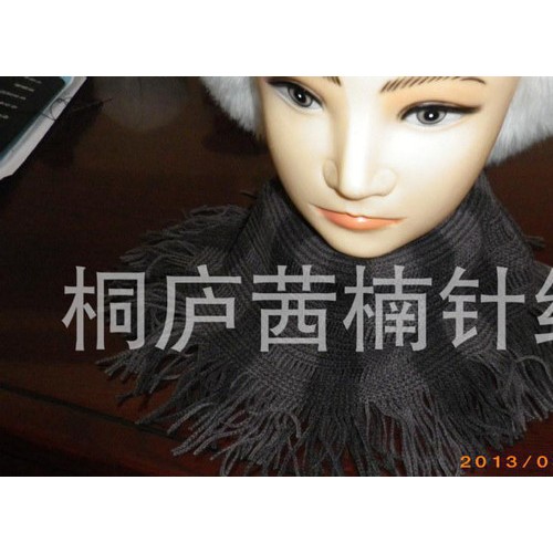 【五星品质】新款俏皮针织腈纶经编带须围脖帽子（图）图3