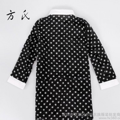 2016初秋新款翻领衬衫女中袖时尚五角星气质贮麻上衣女装一件代发 方氏衣族