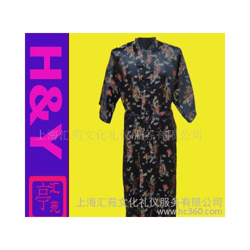 上海男士传统睡衣 七彩织锦缎 龙纹舒适合身浴袍 703图2