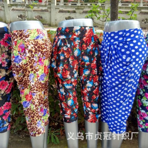 中老年女装七分裤 七分灯笼哈伦裤冰丝打底裤地摊热卖新品图2