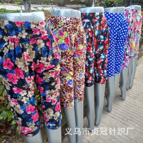 中老年女装七分裤 七分灯笼哈伦裤冰丝打底裤地摊热卖新品图3